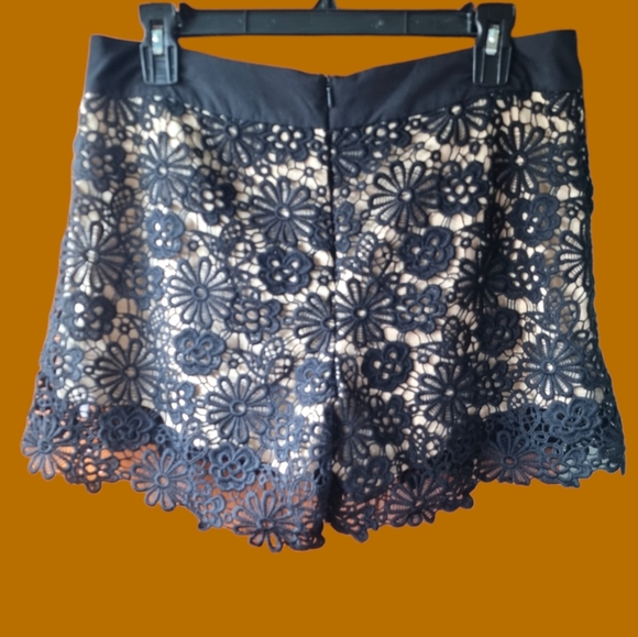 Monteau Black Embroidered Lace Shorts - Picture 2 of 8